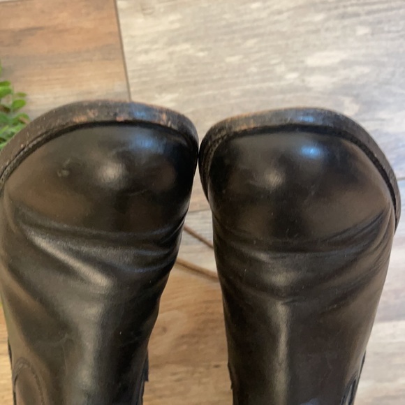 Frye-Melissa Button Black Leather Zip-up Tall Equestrian Riding Boots Sz 8 - Picture 6 of 16